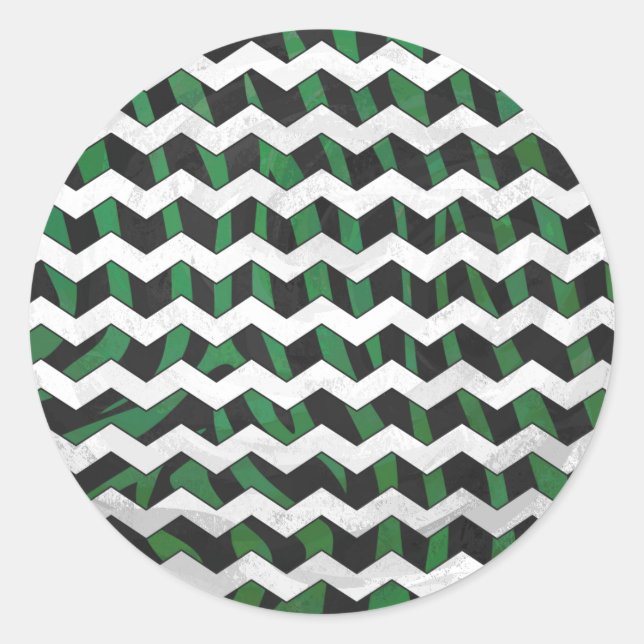 Adesivo Chevron Zebra Black e Green Impressão (Frente)