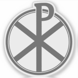 Adesivo Chi-Rho Cross - v3 (cinzas)