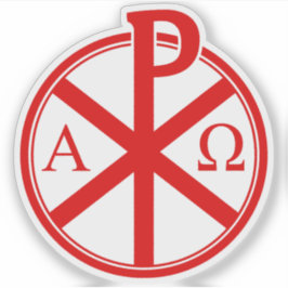 Adesivo Chi-Rho Cross - v4 (vermelho)