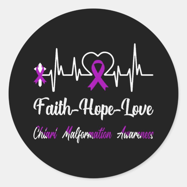 Adesivo Chiari Malformation Awarness Hearbeat Christian (Frente)