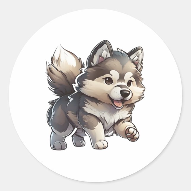 Adesivo Chibi Alaskan Malamute (Frente)
