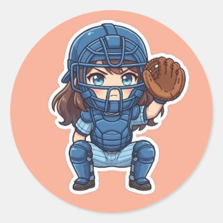 Adesivo Chibi Baseball 2026 Edition - Catcher Squat
