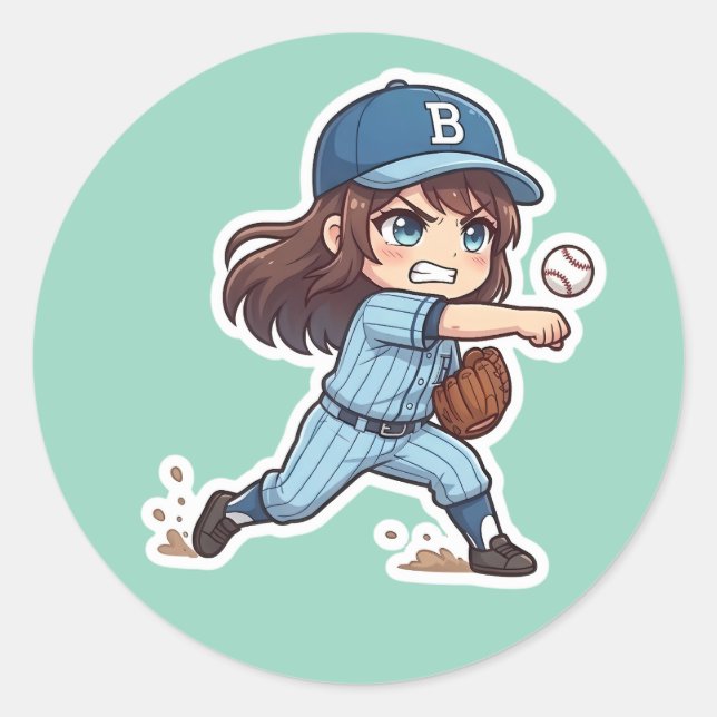 Adesivo Chibi Baseball 2026 Edition - Pitcher Release (Frente)