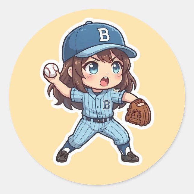 Adesivo Chibi Baseball 2026 Edition - Pitcher Stride (Frente)