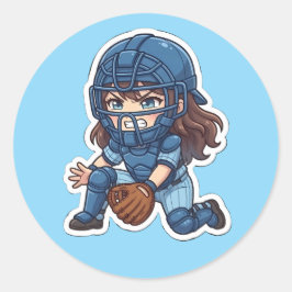 Adesivo Chibi Baseball Edição 2026 - Apanhador Bloqueando
