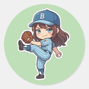 Adesivo Chibi Baseball Edição 2026 - Arremesso do Pitcher