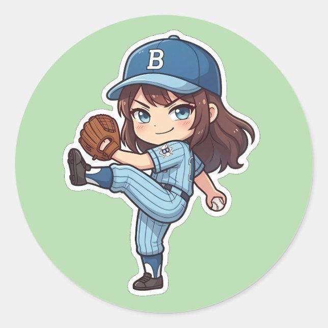 Adesivo Chibi Baseball Edição 2026 - Arremesso do Pitcher (Frente)
