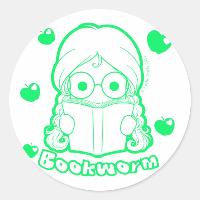 Adesivo Chibi Bookworm Sticker (Frente)