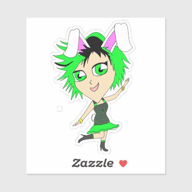 Adesivo chibi bunnygirl (Folha)