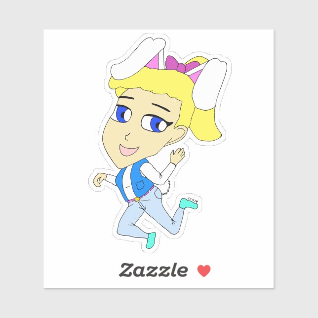Adesivo chibi bunnygirl (Folha)