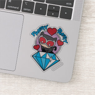 Adesivo Chibi CatWomen Sentada Em Alto Diamante