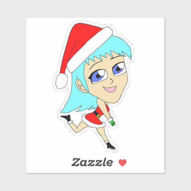 Adesivo chibi de férias (Folha)