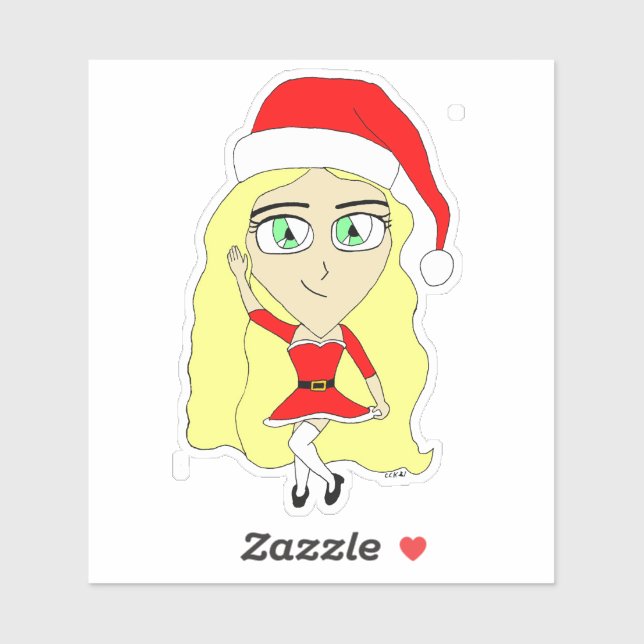 Adesivo Chibi de Natal (Folha)