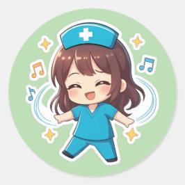 Adesivo Chibi Enfermeira Original 2.0 - Pulso de Alegria