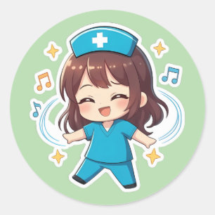 Adesivo Chibi Enfermeira Original 2.0 - Pulso de Alegria