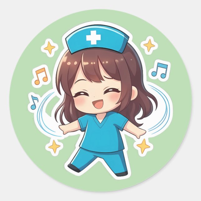 Adesivo Chibi Enfermeira Original 2.0 - Pulso de Alegria (Frente)