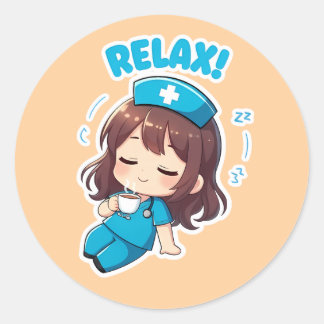 Adesivo Chibi Enfermeira Original 3.0 - Relaxar