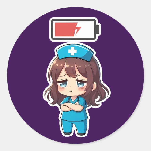 Adesivo Chibi Enfermeira Original 3.0 - Sem Poderes (Frente)