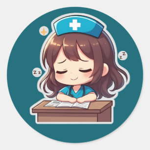 Adesivo Chibi Enfermeira Original - Um Pouco de Exaustão