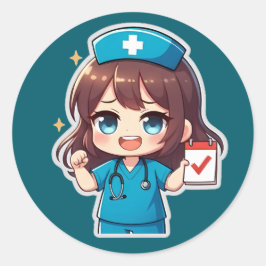 Adesivo Chibi Enfermeira Original - Vida de Enfermagem