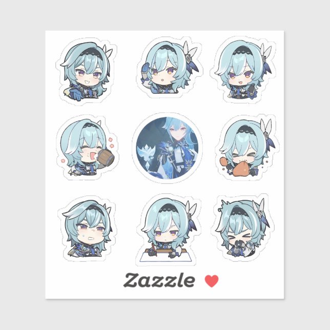 Adesivo Chibi Eula Stickers (Folha)
