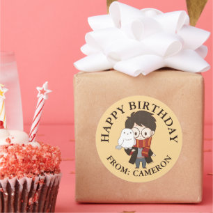 Adesivo Chibi HARRY POTTER™ & Hedwig   Feliz Aniversário