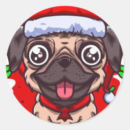 Adesivo Chibi Kawaii Cachorro Pug Palito
