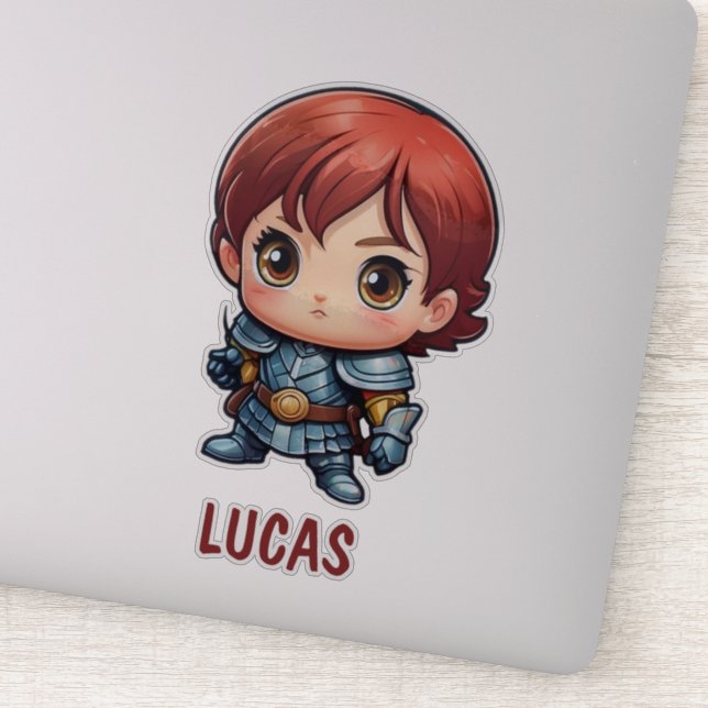Adesivo Chibi Knight Personalized Kids Cut Viny (Detalhe)