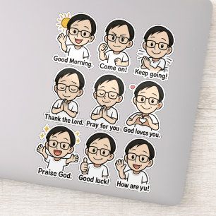 Adesivo Chibi-me com mensagens positivas Vinil