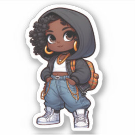 Adesivo chibi preto giro
