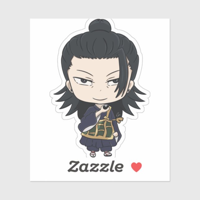 Adesivo Chibi Samurai Sorcerer - Anime Style Art - Geto (Folha)