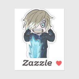 Adesivo Chibi Sanji Blue Flame - Estilo Anime Sticker