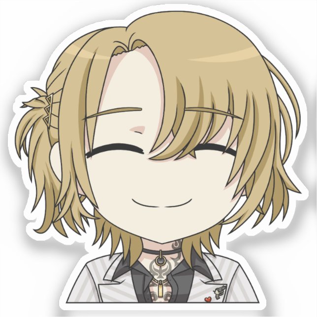 Adesivo Chibi Sorrindo de Luca Kaneshiro (Frente)