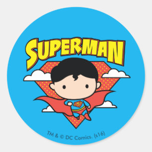 Adesivo Chibi Superman Bolinhas Shield e Nome