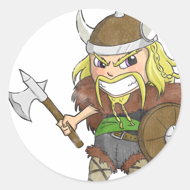 Adesivo Chibi Viking (Distante) (Frente)