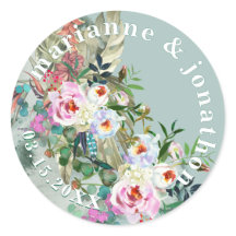 Chic Aquamarine Lush Floral Aquarela