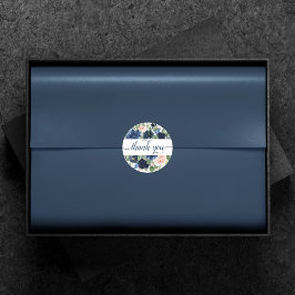 Adesivo Chic Blooms | Marinho Azul e Blush Obrigado