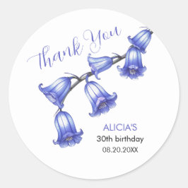 Adesivo Chic Bluebell Flower Blossom Aniversário Obrigado