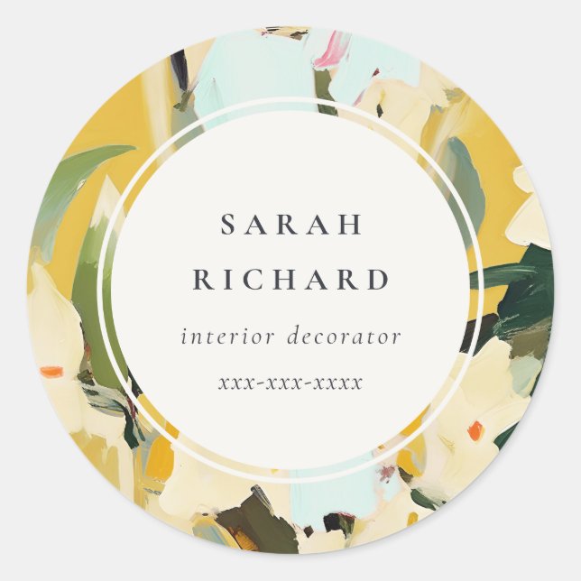 Adesivo Chic Boho Amarelo Colorido Ochre Pintado (Frente)