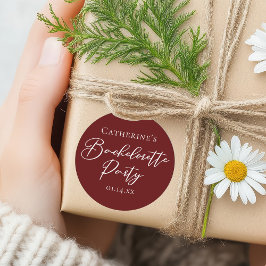 Adesivo Chic Burgundy Bachelorette Party Personalized