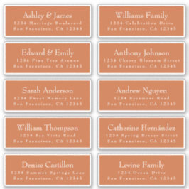 Adesivo Chic Burnt Orange Wedding Guest Address Labels