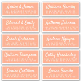 Adesivo Chic Calliographic Laranja Guest Labels
