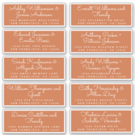 Adesivo Chic Calliographic Orange Guest Labels