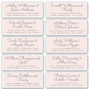 Adesivo Chic Calliographic Pastel Pink Guest Labels