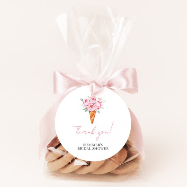 Adesivo Chic Chá de Noiva de Sorvete de Aquarela Moderna (Criador carregado)