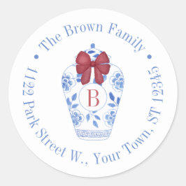 Adesivo Chic Christmas Ginger Jar Monograma Endereço de de