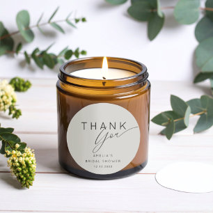 Adesivo Chic Cinza Obrigado Chá de Noiva Revelação