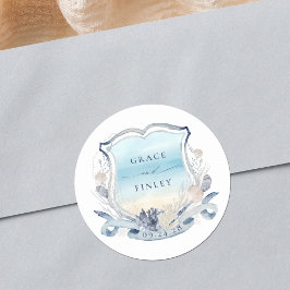 Adesivo Chic Costeira de Casamento de Praia Elegante