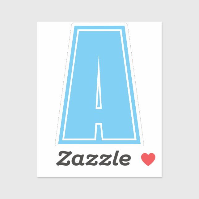 Adesivo Chic de Caligrafia do Monograma Inicial Azul (Folha)