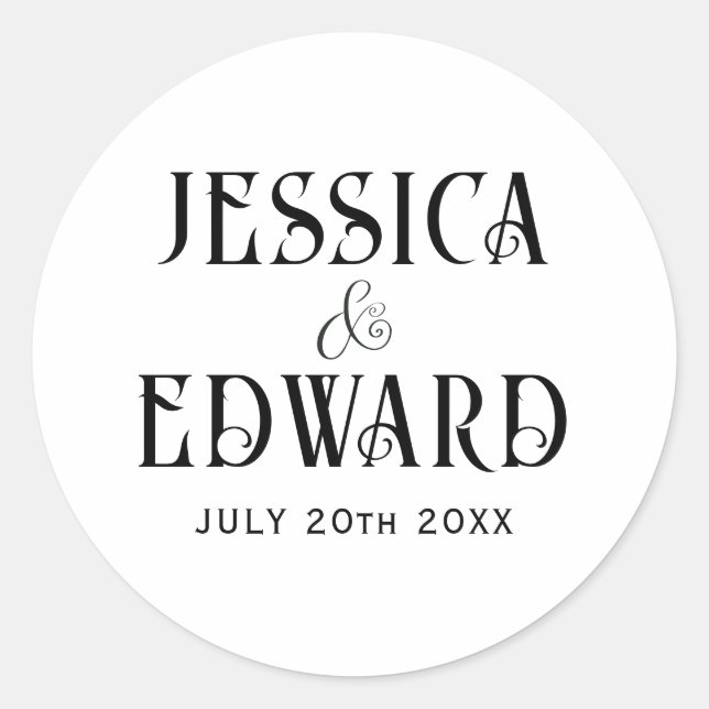 Adesivo Chic de Fotografia Mínima de Script Moderno Simple (Frente)